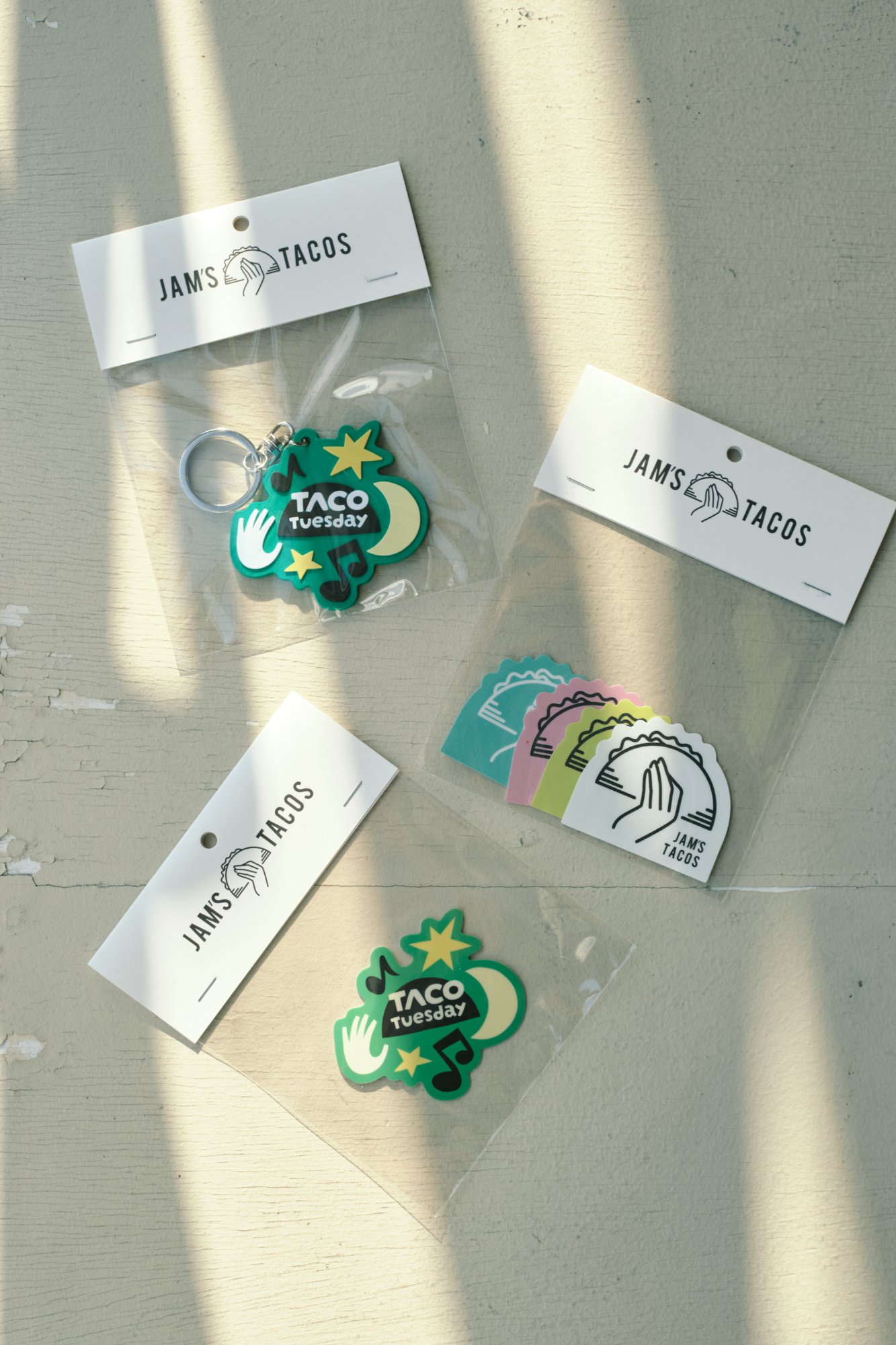 JAM'S TACOS Stickers and Keychain